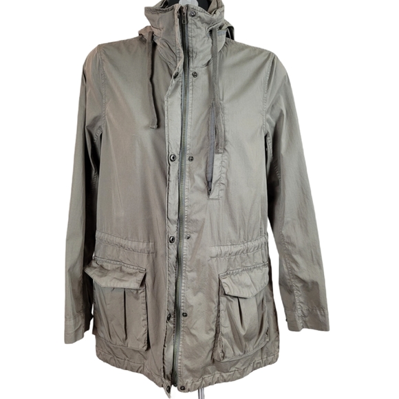 JAMES PERSE YOSEMITE Utility Jacket Taupe Hoodie Size 2 - Picture 2 of 13